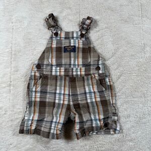 Vintage OshKosh B’Gosh Brown Plaid Boys Overalls
